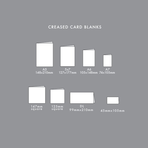 Creased Card Blank Sizes