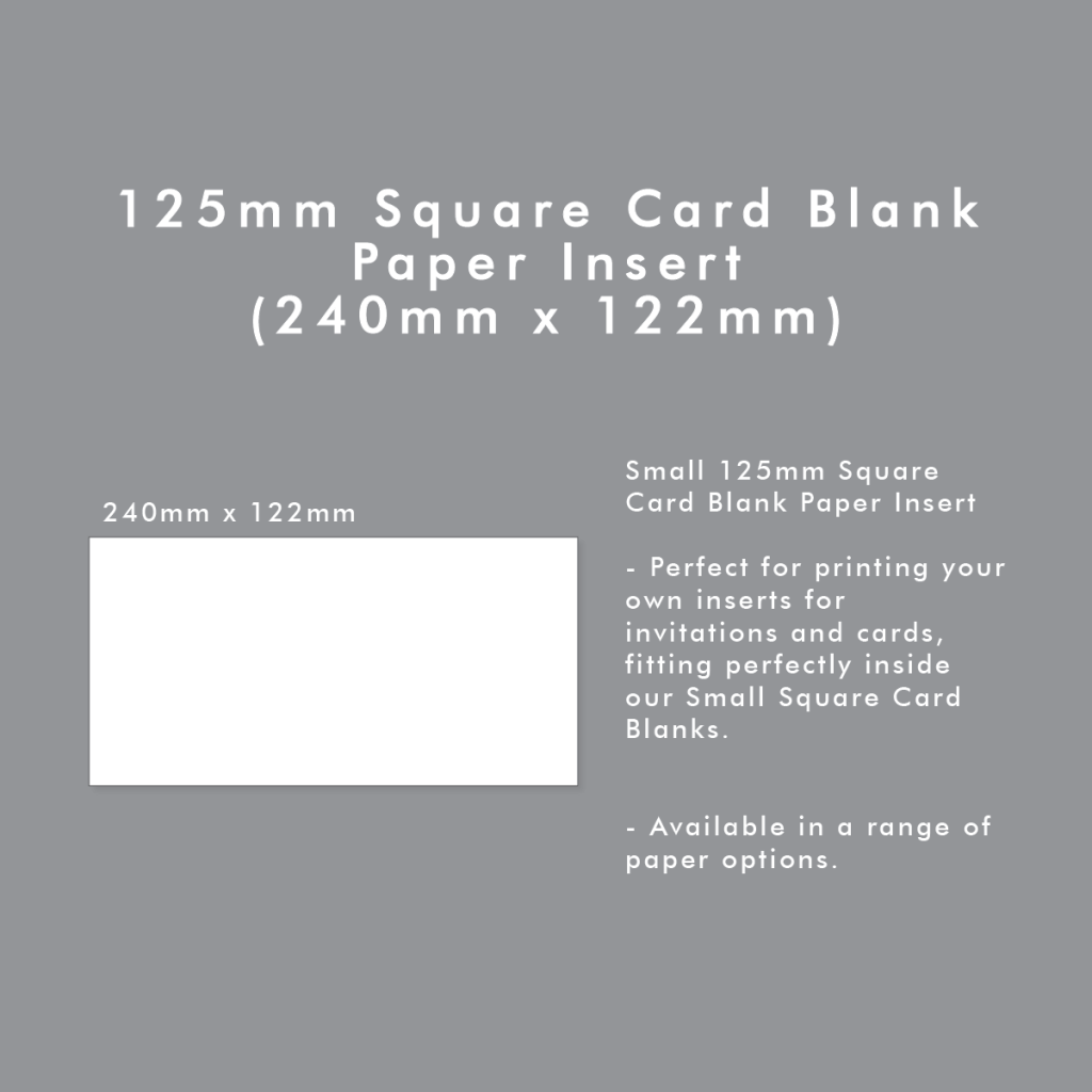 Small Square Card Blank - Insert Paper