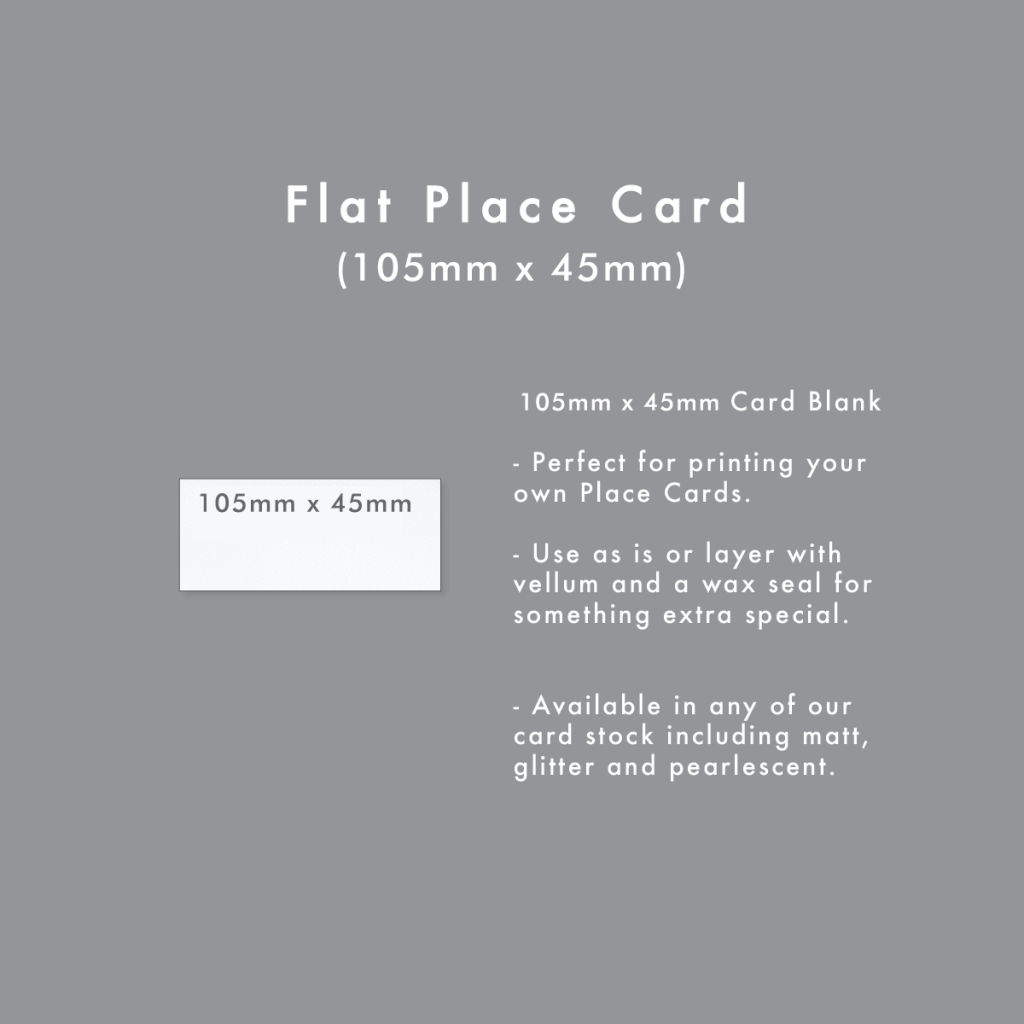 Flat Place card or place setting