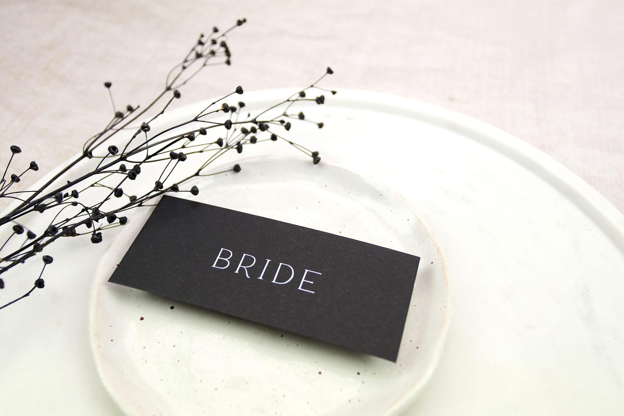 White Printing Place Card